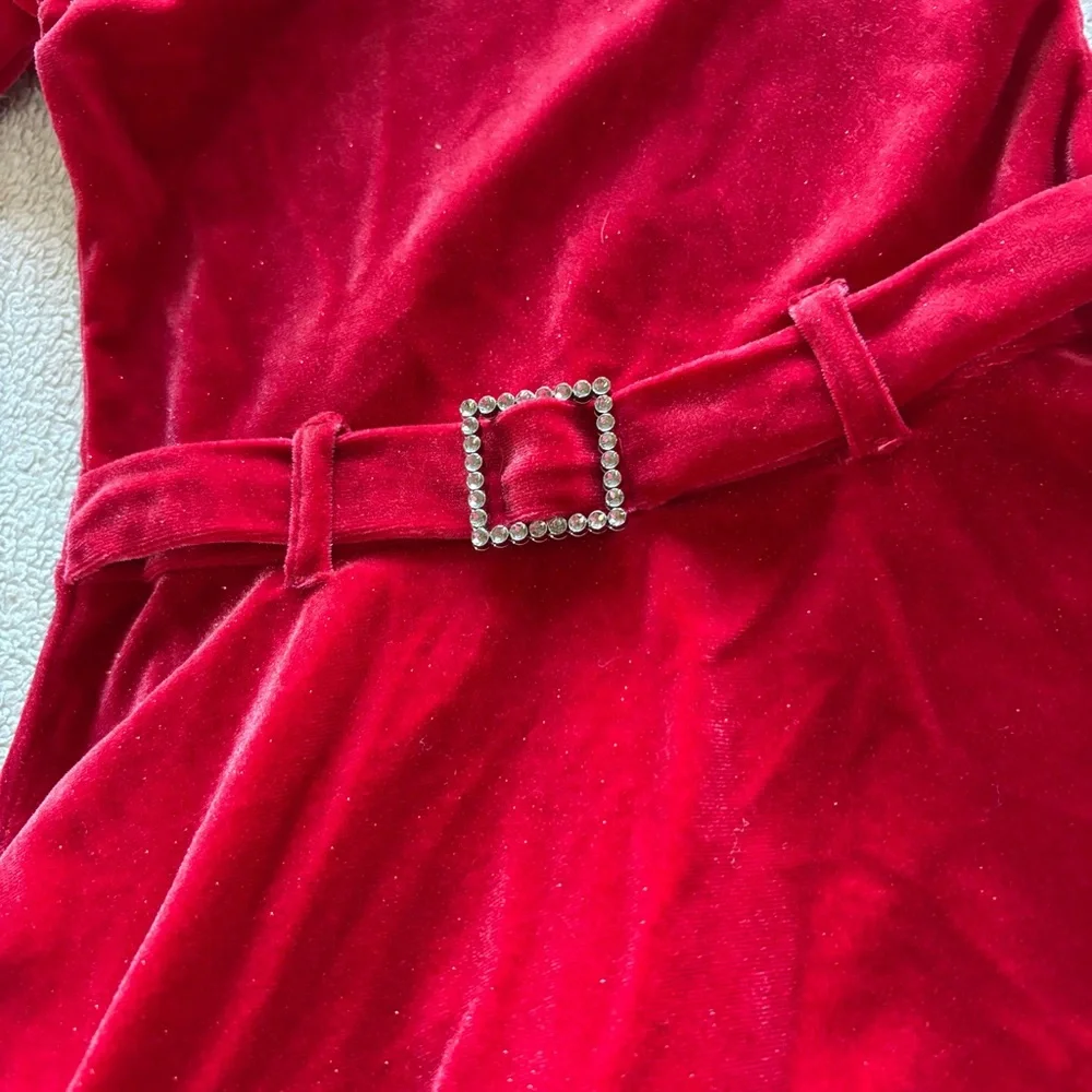 Bonnie Jean Dress Girls Size 4T Red Velvet Sequins Fur Christmas Santa Holiday